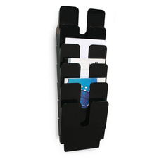 Držáky na prospekty Flexiplus - 6 / A4 / černý / na výšku