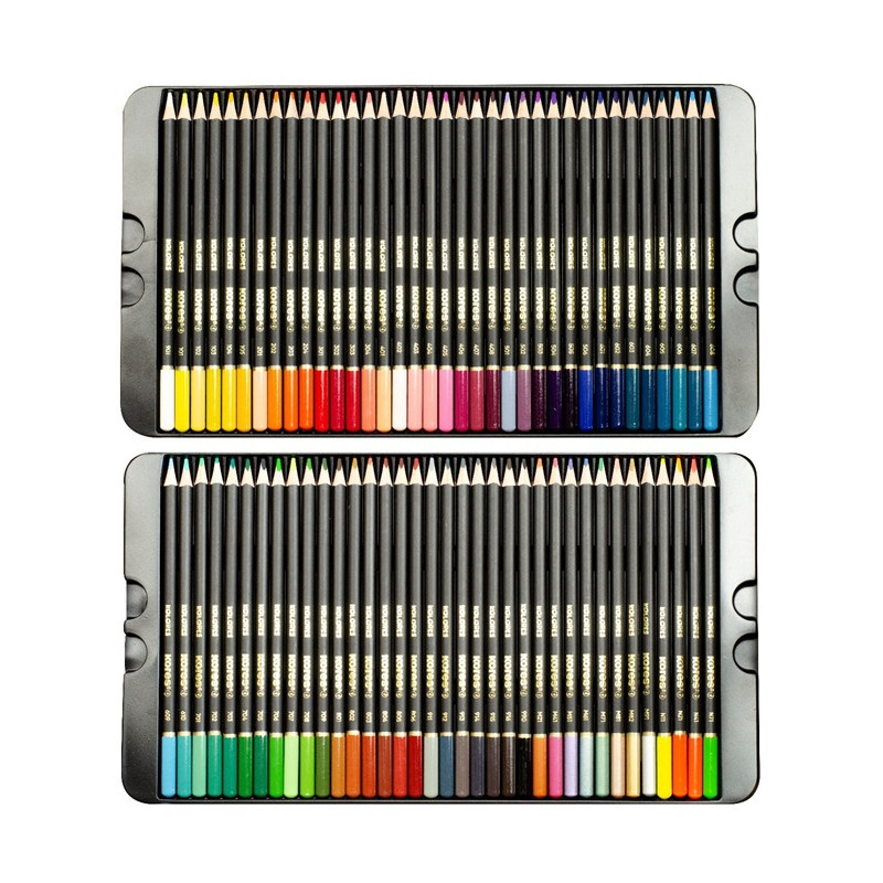 Pastelky Kores Kolores plechový box trojhranné / 72 barev