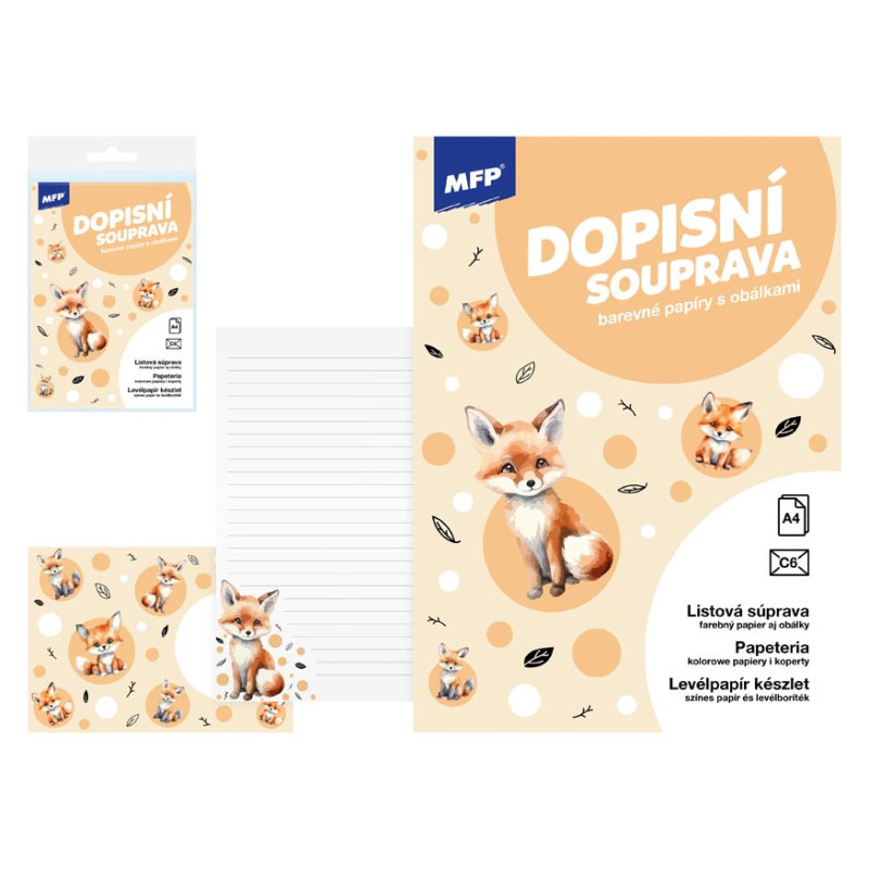 Dopisní papír 5 + 10 - Liška