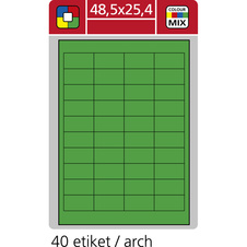 Print etikety A4 pro laserový a inkoustový tisk - 48,5 x 25,4 mm (40 etiket / arch) zelená