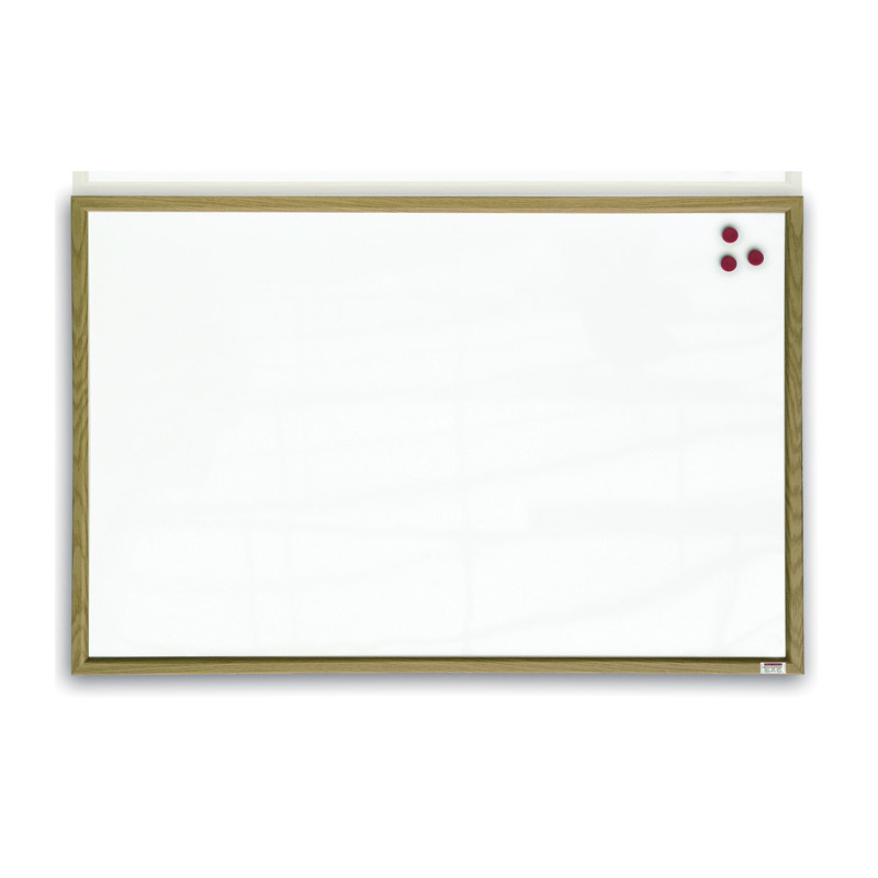 Tabule bílá magnetická v dřevěném rámu - 60 x 90 cm