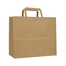 Tašky papírové plochá ucha - hnědá / 315 x 215 x 245 mm