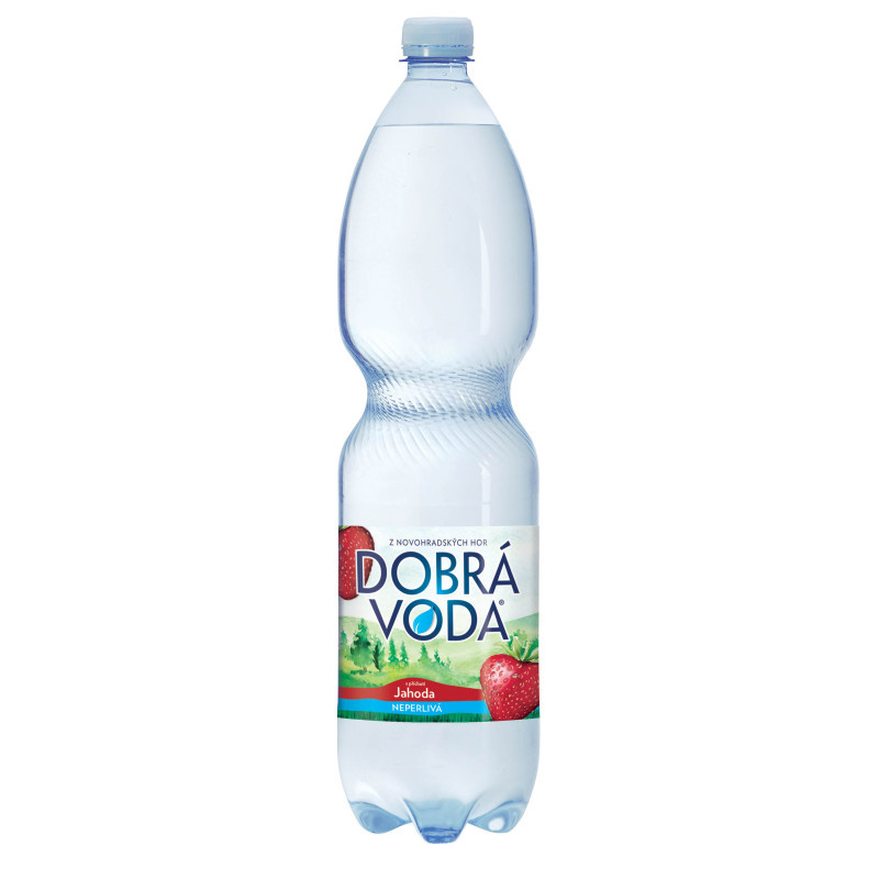 Dobrá voda s příchutí - jahoda / neperlivá / 1,5 l