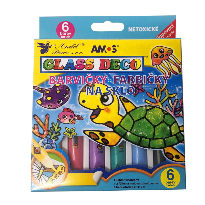 Barvy na sklo - 6 x 10,5 ml