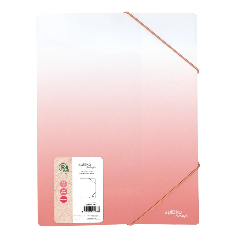 Spisové desky A4 s gumou Gradient - růžová