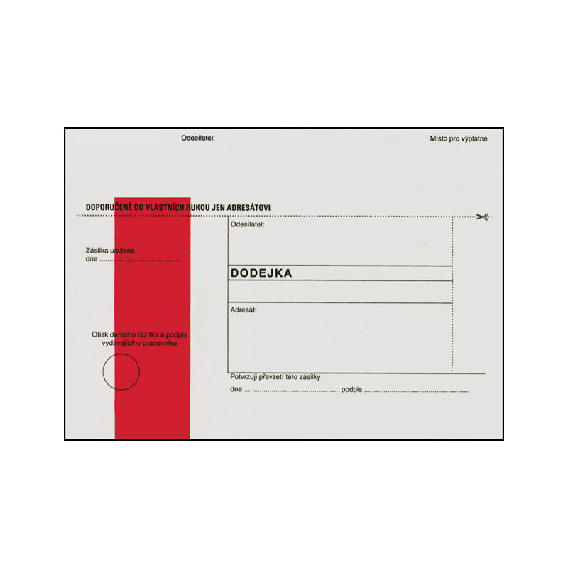 Obálky B6 s dodejkou - s červeným pruhem / 1000 ks