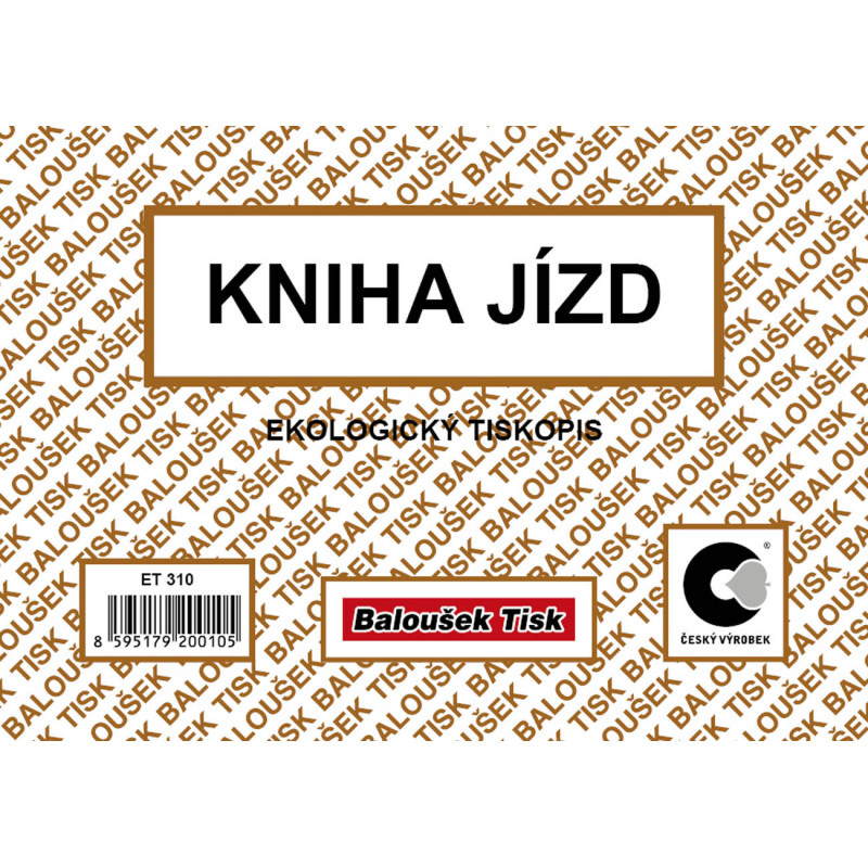 Kniha jízd firemního i soukromého vozidla Baloušek A6 / 52 listů / ET310
