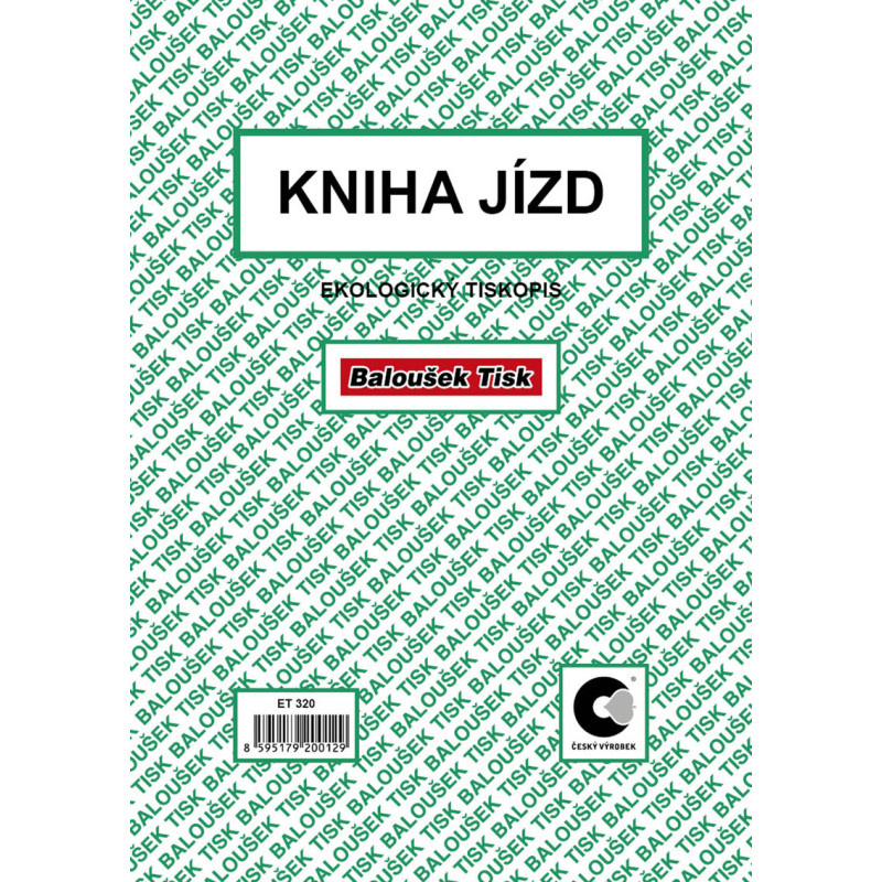 Kniha jízd firemního i soukromého vozidla Baloušek A5 / 52 listů / ET320