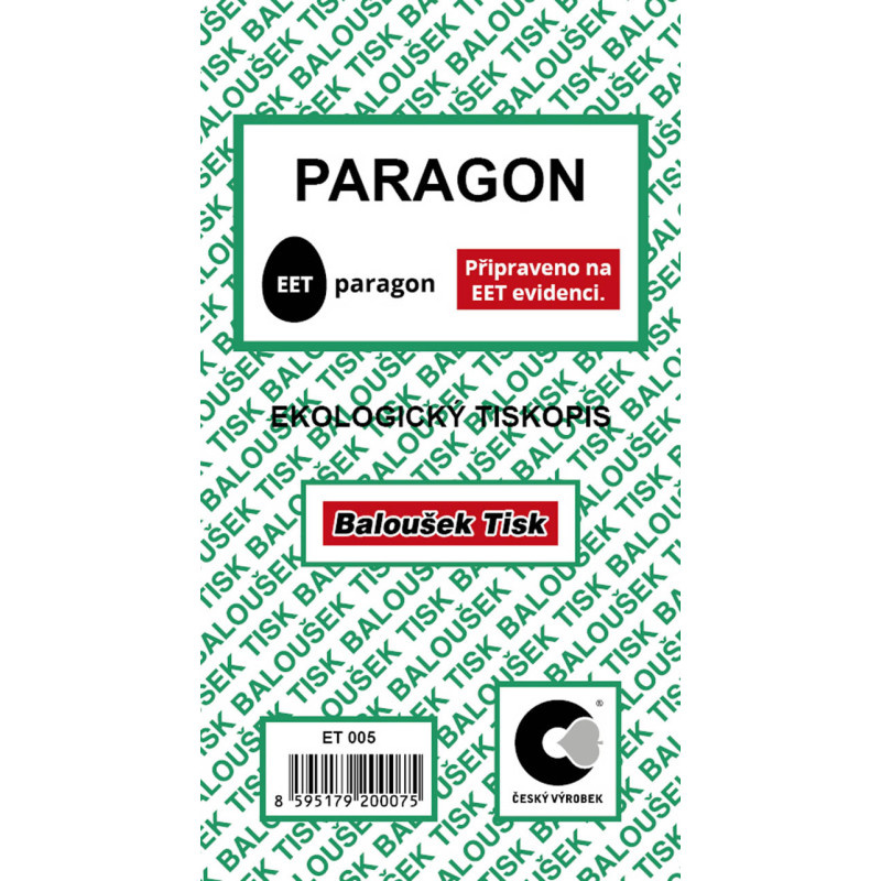 Paragon blok Baloušek 80 x 150 mm / nečíslovaný / 50 listů / ET005