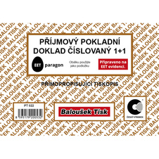 Příjmový pokladní doklad Baloušek A6 / číslovaný / 50 listů 1+1 / PT022