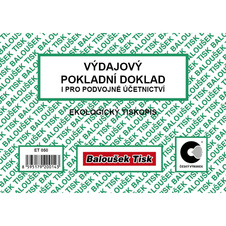Výdajový pokladní doklad i pro podvojné účetnictví Baloušek A6 / nečíslovaný / 50 listů / ET050