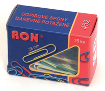 Dopisní spony RON barevné - 28 mm / 75 ks