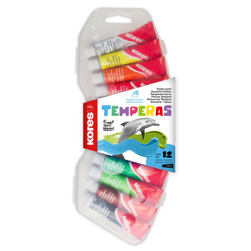 Temperové barvy Kores TEMPERAS - 12 barev