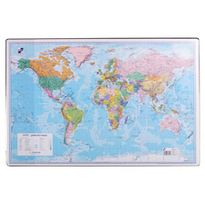 Pracovní podložky dekorované - jednostranná / mapa svět