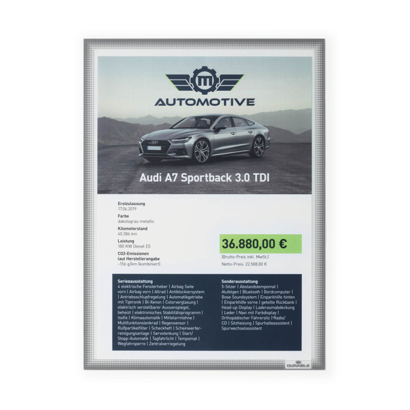 INFO KAPSA statická DURAFRAME® - A4 / antracitová / 5 ks