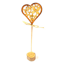 Velikonoční dřevěný výřez - motýlkové srdce 6,5 x 7 cm