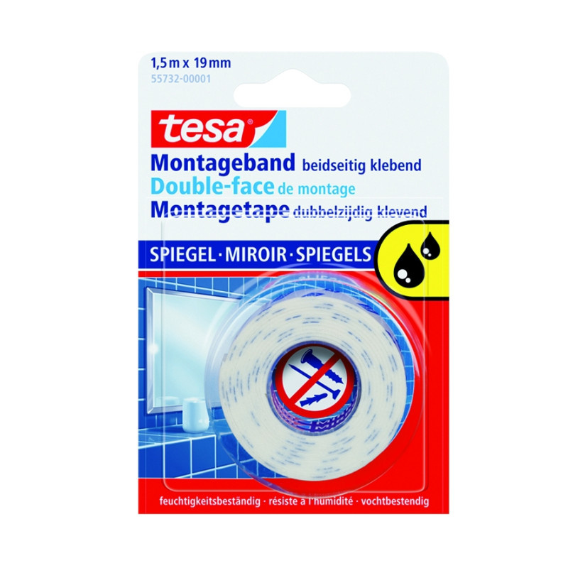 Montážní páska oboustranná Tesa na zrcadla - bílá / 19 mm x 1,5 m