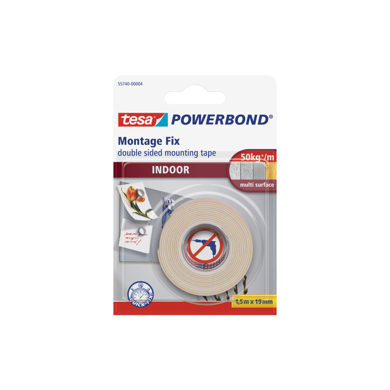 Montážní páska oboustranná Tesa - bílá / 19 mm x 1,5 m