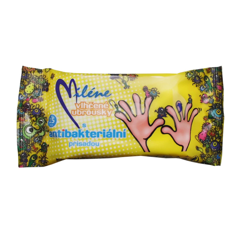 Miléne antibakteriální vlhčené ubrousky 15ks