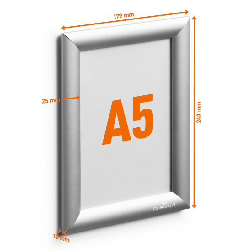 Rámeček hliníkový Durable A5 - stříbrná