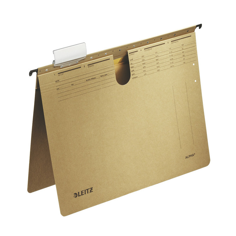 Závěsné desky Leitz Alpha s rychlovazačem - hnědá