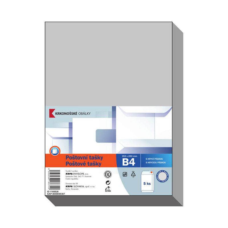 Obchodní tašky B4 samolepicí - 5 ks