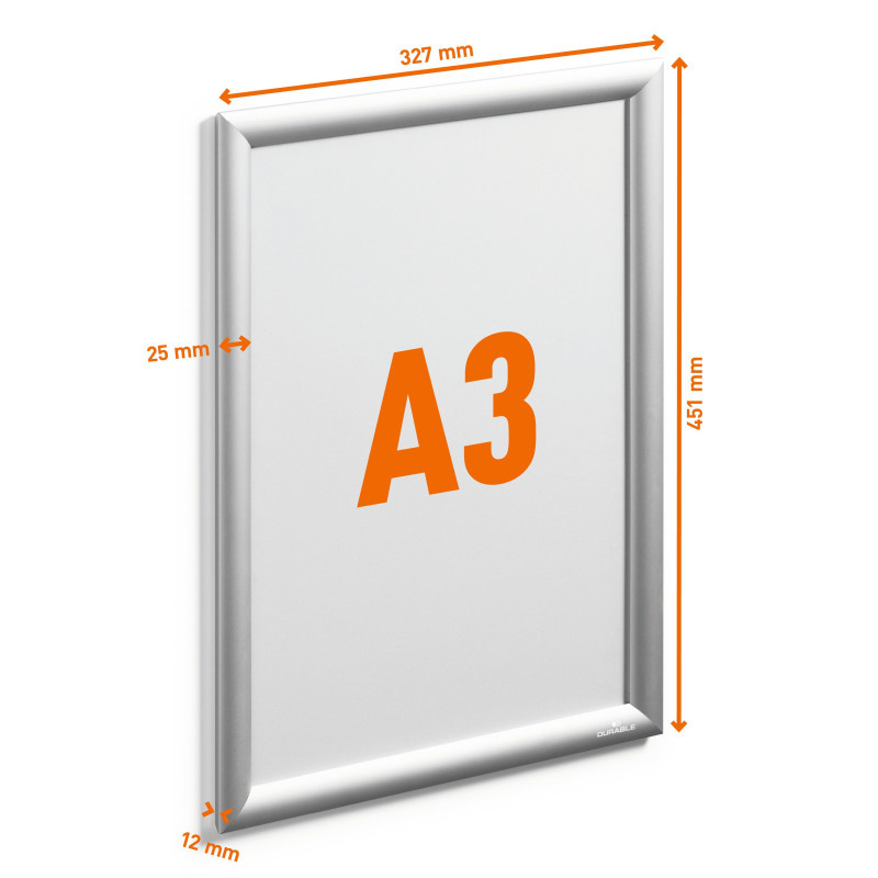Rámeček hliníkový Durable A3 - stříbrná