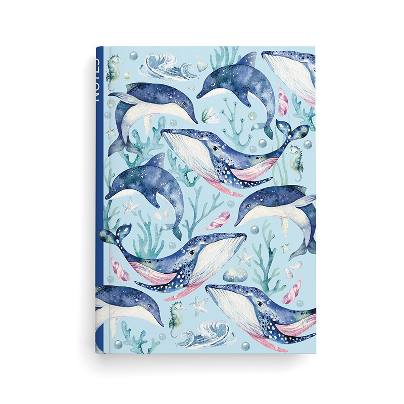 Kniha záznamní A5 - linka / 100 l / velryba