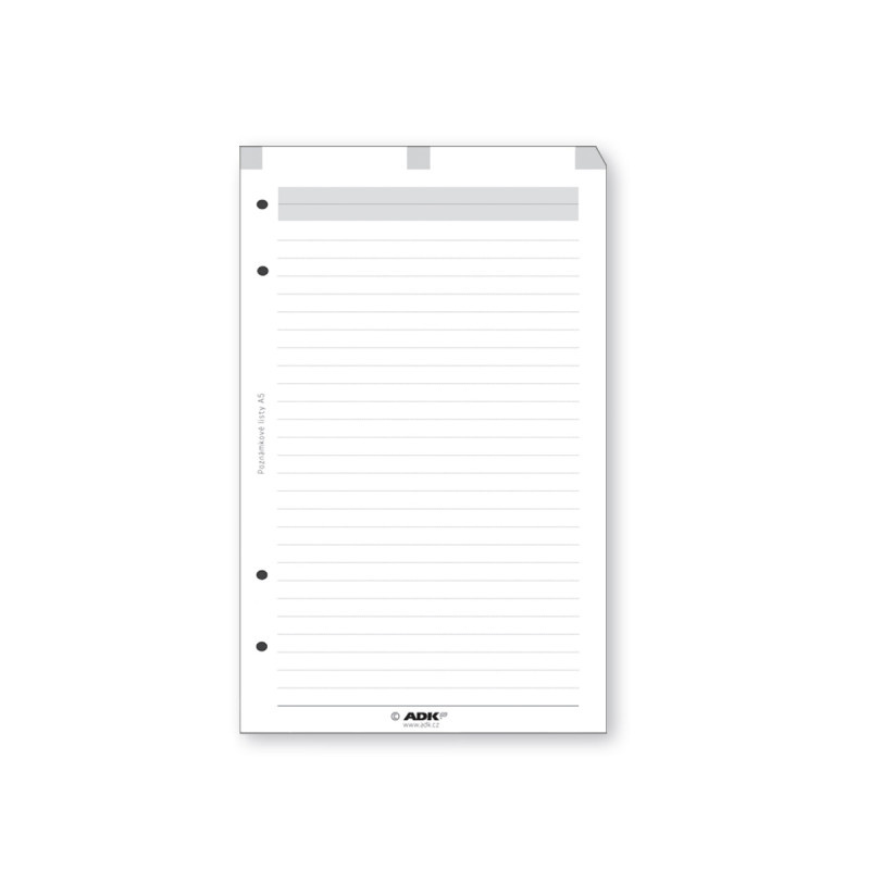 Náhradní vložky do diářů ADK - A6 / poznámkové listy / 25 listů