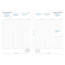 Náhradní vložka do diářů Filofax - kalendář A5 týdenní / 2 strany