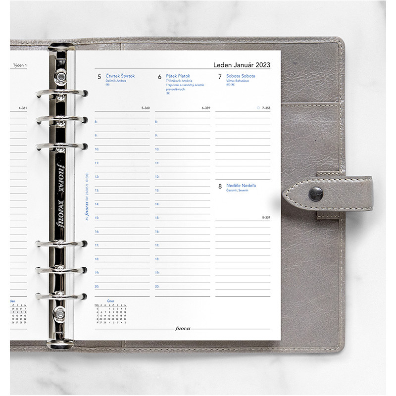 Náhradní vložka do diářů Filofax - kalendář A5 týdenní / 2 strany