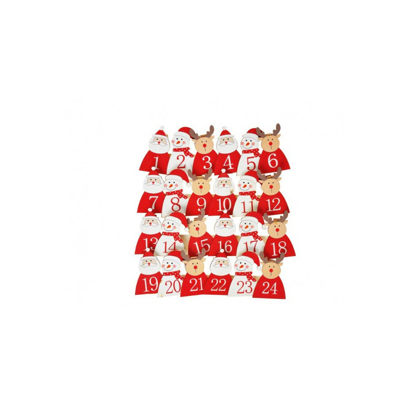Adventní kalendář - dřevěný kolíček 24 ks