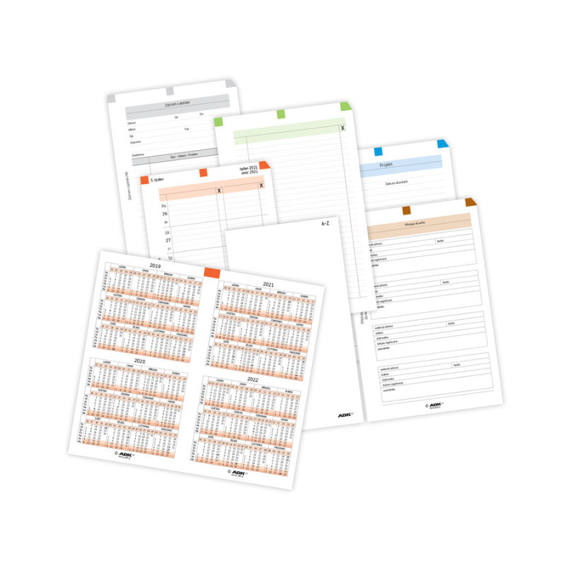Náhradní vložky do diářů ADK - A6 / sada týdenní