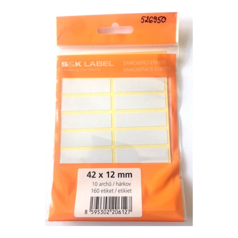 Samolepicí etikety v sáčku - 42 x 12 mm / 160 etiket