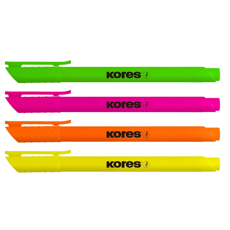 Zvýrazňovač Kores High Liner / sada 4 ks