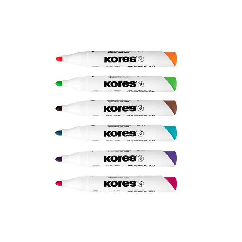 Popisovač Kores K-Marker Whiteboard - sada 6 ks / kulatý hrot