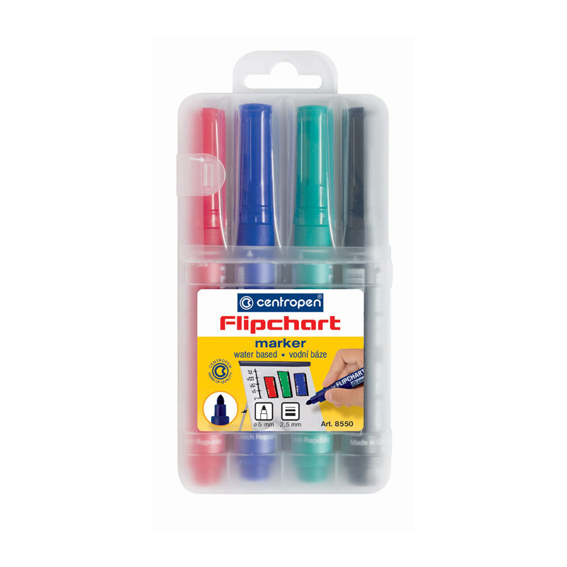 Značkovač Centropen 8550 Flipchart - sada 4 ks