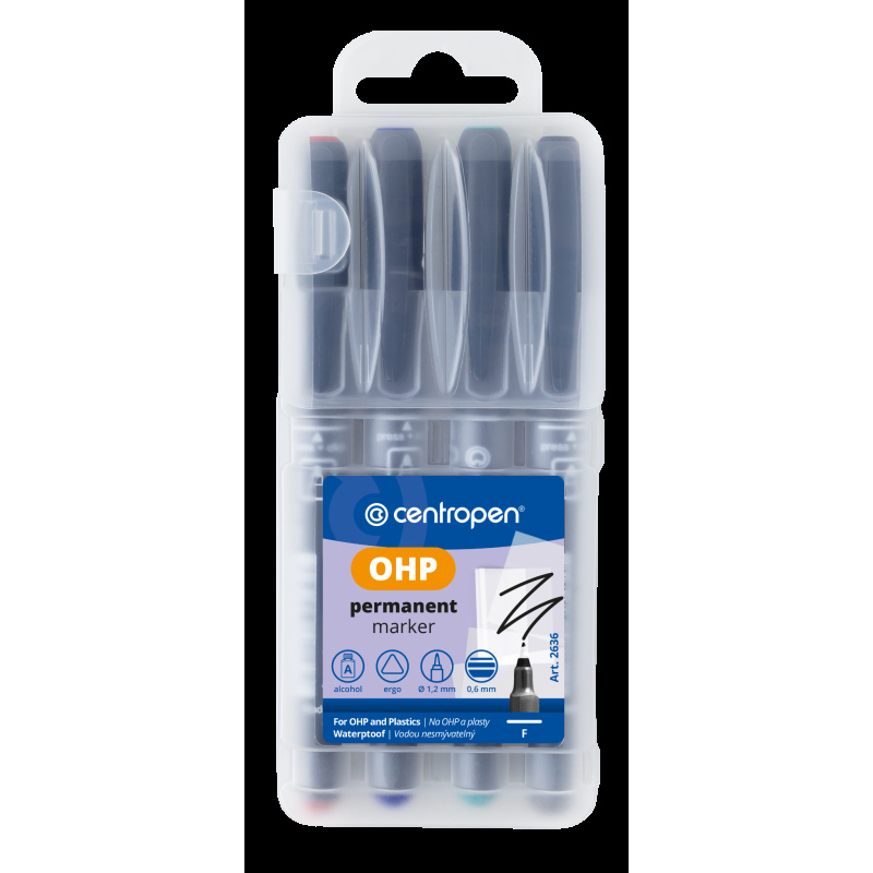 Popisovač Centropen Permanent OHP 2634 / sada 4 ks