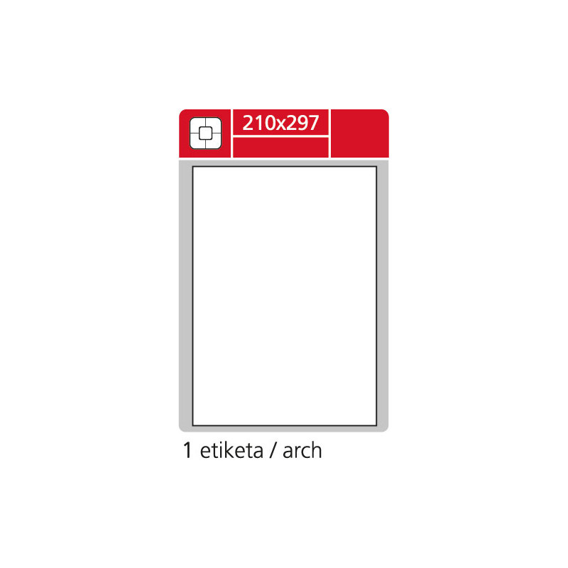 Print etikety A4 pro laserový a inkoustový tisk - 210 x 297 mm (1 etiketa / arch ) / lesklé