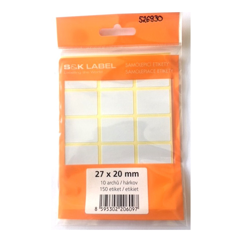 Samolepicí etikety v sáčku - 27 x 20 mm / 150 etiket