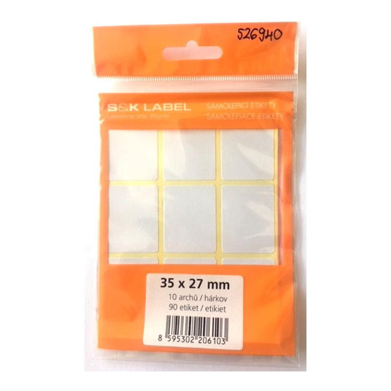 Samolepicí etikety v sáčku - 35 x 27 mm / 90 etiket