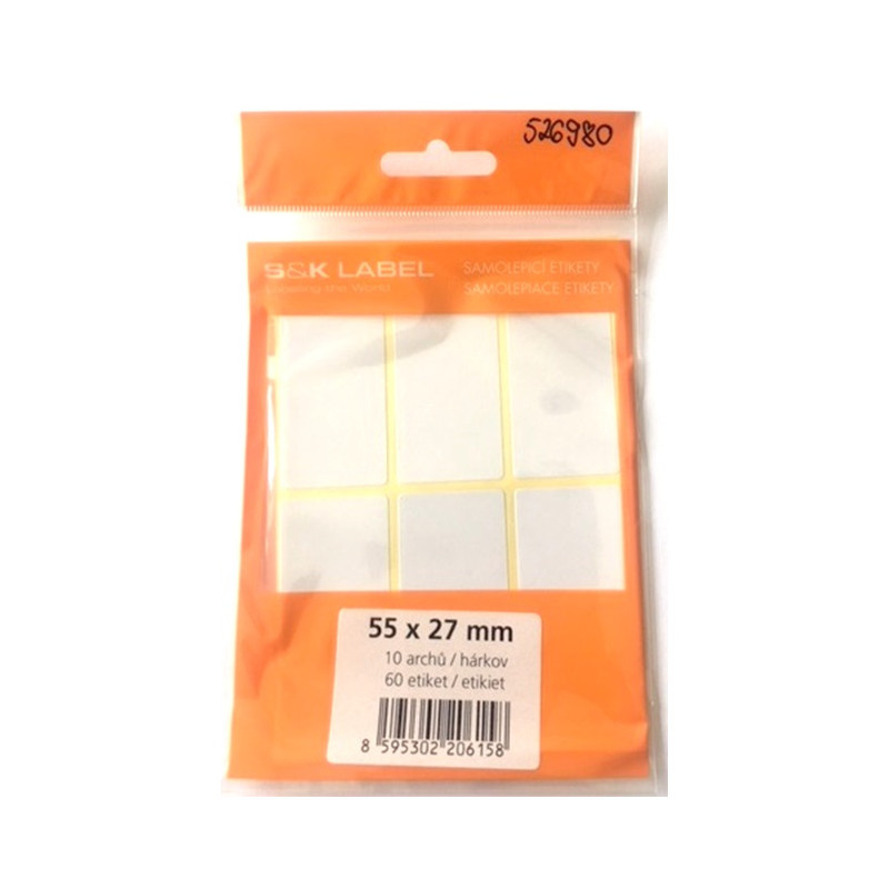 Samolepicí etikety v sáčku - 55 x 27 mm / 60 etiket