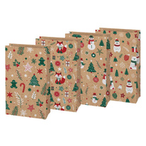Vánoční sáček KRAFT 4 - mix motivů / 10 x 18 x 6 cm