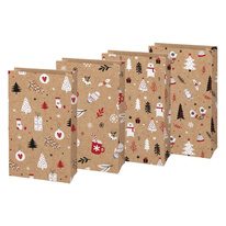 Vánoční sáček KRAFT 1- mix motivů / 10 x 18 cm