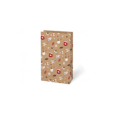 Vánoční sáček KRAFT 2 - mix motivů / 15 x 27 cm