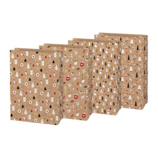 Vánoční sáček KRAFT 5 - mix motivů / 26 x 36 cm