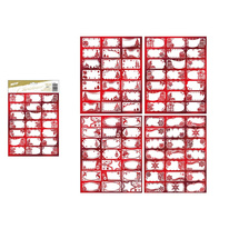 Samolepky na dárky - červené / 21 ks