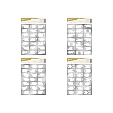 Samolepky na dárky - stříbrné / 21 ks