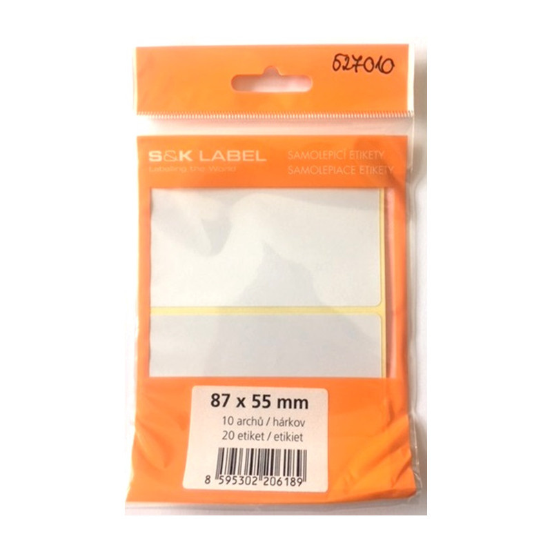 Samolepicí etikety v sáčku - 87 x 55 mm / 20 etiket
