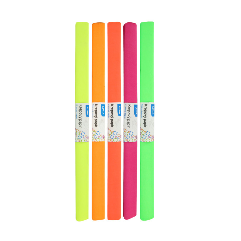 Krepový papír - sada 10 ks / neonový mix